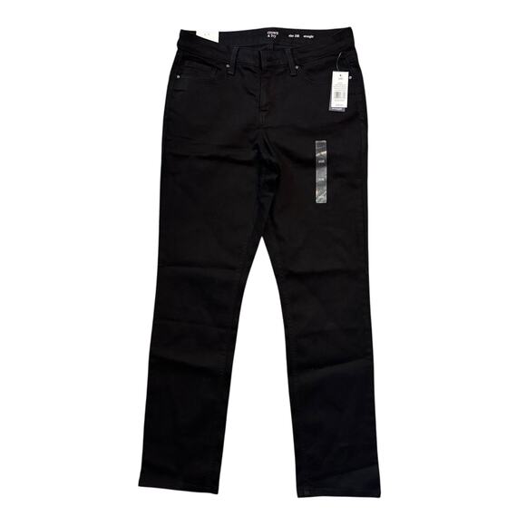 Crown & Ivy Size 10 R NWT Black Straight Leg Jeans Stretch Black NEW - Picture 2 of 5